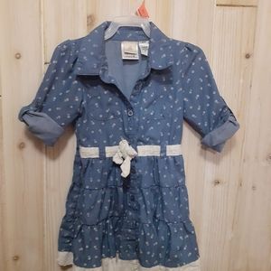 Girl denim dress route 66 size 3t add to bundle for 2 fo $10